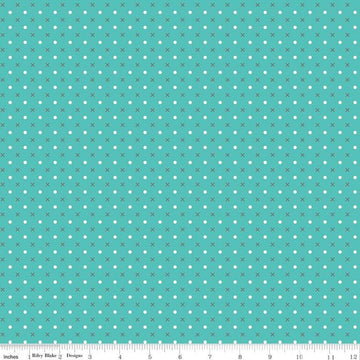 SALE Farm Girl Vintage X and O C7876 Vivid - Riley Blake Designs - Geometric Xs and Os - Lori Holt - Quilting Cotton Fabric