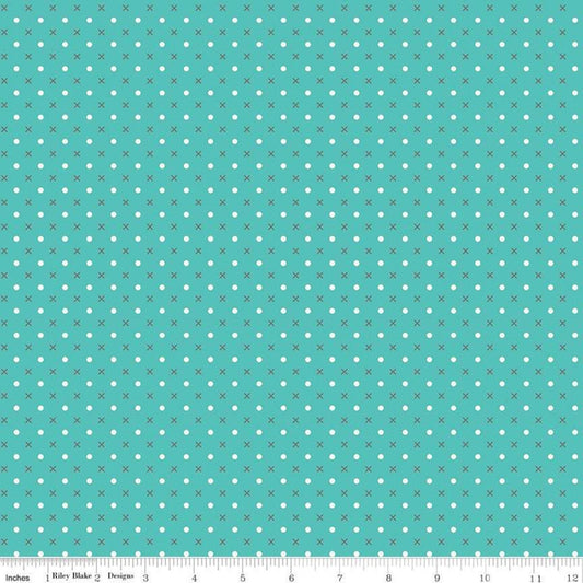 SALE Farm Girl Vintage X and O C7876 Vivid - Riley Blake Designs - Geometric Xs and Os - Lori Holt - Quilting Cotton Fabric