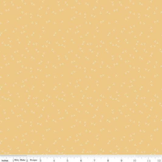 Farm Girl Vintage Chicken Track C7886 Honey - Riley Blake Designs - Chicken Tracks - Lori Holt - Quilting Cotton Fabric