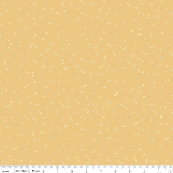 SALE Farm Girl Vintage Chicken Track C7886 Honey by Riley Blake Designs - Chicken Tracks - Lori Holt - Quilting Cotton Fabric