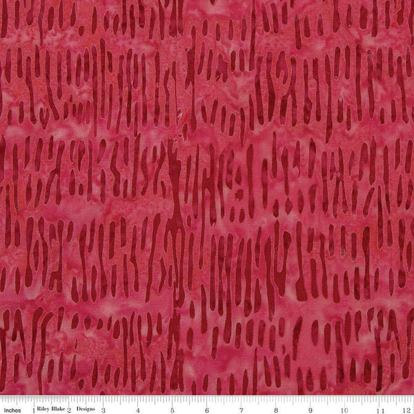 SALE Batiks Expressions Berry Lemonade BTHH1305 Raspberry - Riley Blake Designs - Hand-Dyed Tjaps Print - Quilting Cotton