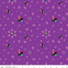 SALE 16" End of Bolt - Bloom Busy Bees C14982 Purple - Riley Blake Designs - Bees Ladybugs Leaves - Quilting Cotton Fabric