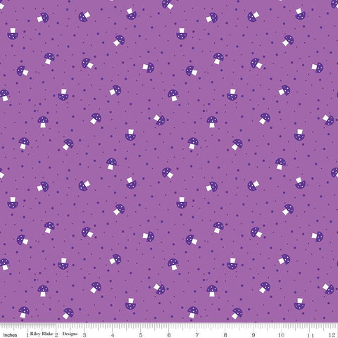 Bloom Mushies C14986 Purple by Riley Blake Designs - Mushrooms Dots - Quilting Cotton Fabric