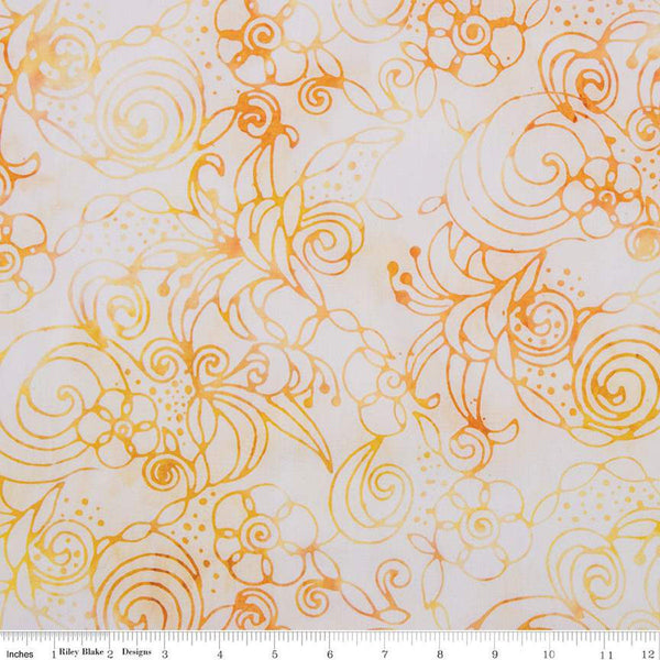 Batiks Expressions Berry Lemonade BTHH1289 Peach Blossom - Riley Blake Designs - Hand-Dyed Tjaps Print - Quilting Cotton