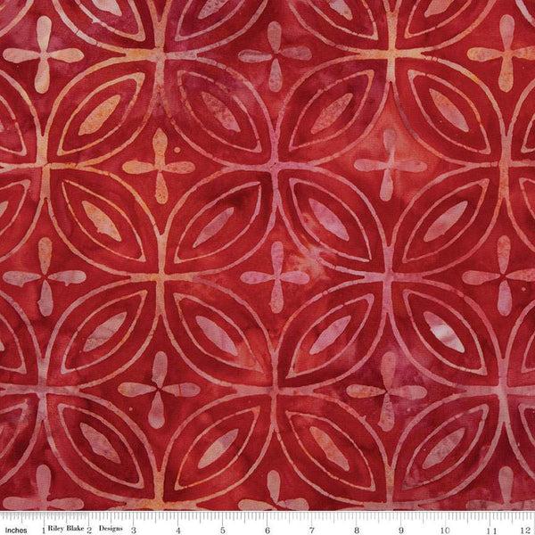 SALE Batiks Expressions Berry Lemonade BTAP1312 Strawberry Fizz - Riley Blake Designs - Hand-Dyed Tjaps Print - Quilting Cotton