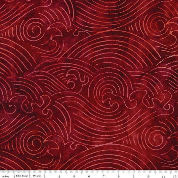 SALE Batiks Expressions Berry Lemonade BTAP1307 Pomegranate - Riley Blake Designs - Hand-Dyed Tjaps Print - Quilting Cotton