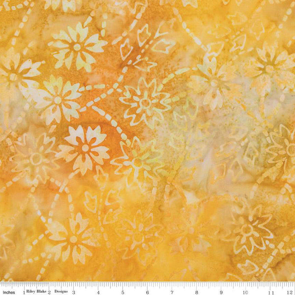 Batiks Expressions Berry Lemonade BTAP1293 Orange Julius - Riley Blake Designs - Hand-Dyed Tjaps Print - Quilting Cotton