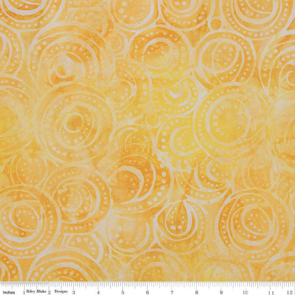 Batiks Expressions Berry Lemonade BTAP1292 Pineapple Smoothie - Riley Blake Designs - Hand-Dyed Tjaps Print - Quilting Cotton