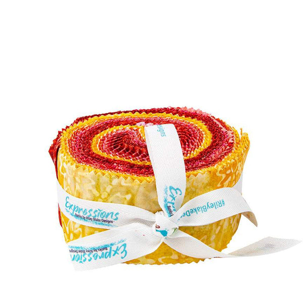 Batiks Expressions Berry Lemonade 2.5 Inch Rolie Polie Jelly Roll 40 pieces - Riley Blake - Precut Pre cut Bundle -  Quilting Cotton