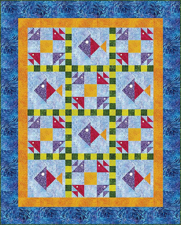 SALE Fishy Recess Quilt PATTERN P185 - The Whimsical Workshop - Riley Blake Designs - INSTRUCTIONS Only - Piecing Advanced Beginner