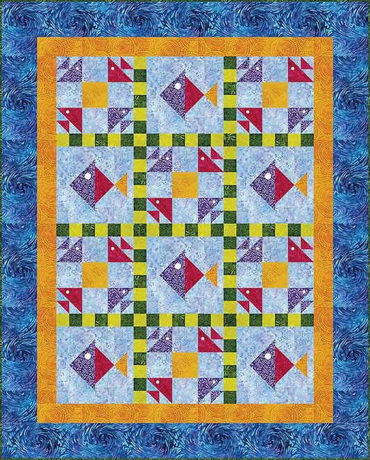 SALE Fishy Recess Quilt PATTERN P185 - The Whimsical Workshop - Riley Blake Designs - INSTRUCTIONS Only - Piecing Advanced Beginner