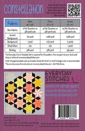 SALE Constellation Quilt Pattern ES-522CNS Everyday Stitches - Moda Fabrics - INSTRUCTIONS Only - Piecing Template Set Required