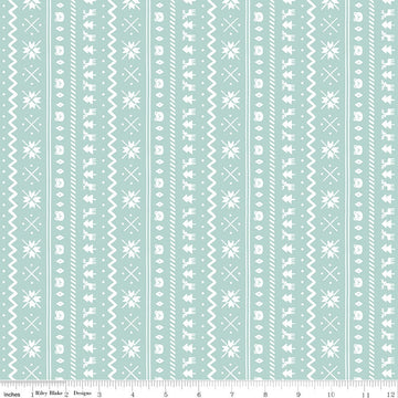 Fat Quarter End of Bolt - SALE FLANNEL Northern Lights Fair Isle - Riley Blake-Stripes Winter Bears Trees Snowflakes Deer - FLANNEL Cotton