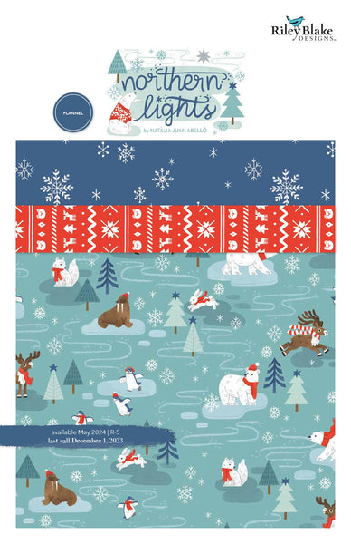 FLANNEL Northern Lights Layer Cake 10" Stacker Bundle - Riley Blake Designs - 42 piece Precut Pre cut - Winter - Flannel Cotton Fabric