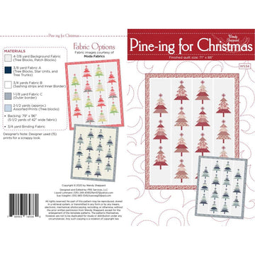 SALE Pine-ing for Christmas Quilt PATTERN P180 - Wendy Sheppard - Riley Blake Designs - INSTRUCTIONS Only - Pieced Pine Trees