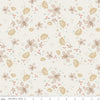 Cream quilting cotton fabric with scattered cream, yellow, and orange flowers. 
Cute Little Fabric Shop