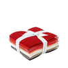 Picture of the Valentine's Day Texture fat quarter bundle, including 12 colors. The colors aqre red, blush, white, brown, grey, and black. 
Cute Little Fabric Shop