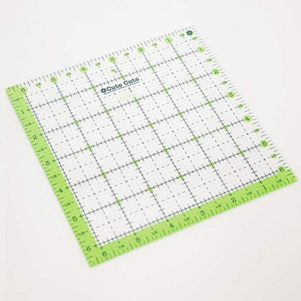 Lori Holt Cute Cuts Ruler 6 1/2" x 6 1/2" STCC-5538 - Riley Blake Designs - Plastic Non-Slip 6.5" x 6.5" Square