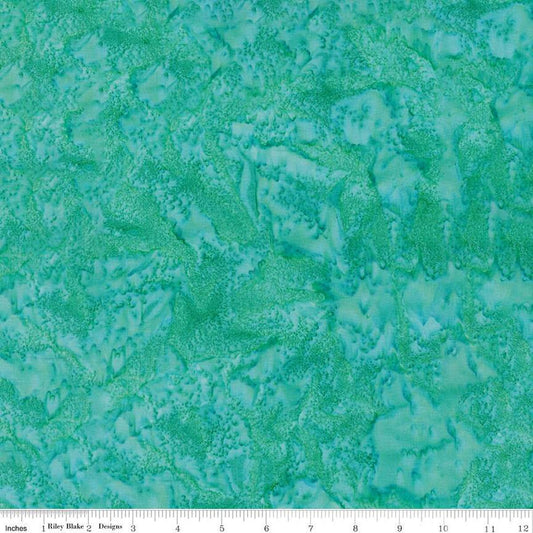 CLEARANCE Batiks Expressions Hand-Dyes BT21000-279 Smoky Teal - Riley Blake Designs - Hand-Dyed Print - Quilting Cotton