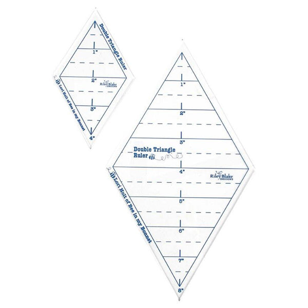 SALE Lori Holt Double Triangle Ruler Set ST-24602 - Riley Blake Designs - Plastic 4" and 8" Rulers - Set of 2