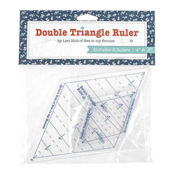 SALE Lori Holt Double Triangle Ruler Set ST-24602 - Riley Blake Designs - Plastic 4" and 8" Rulers - Set of 2