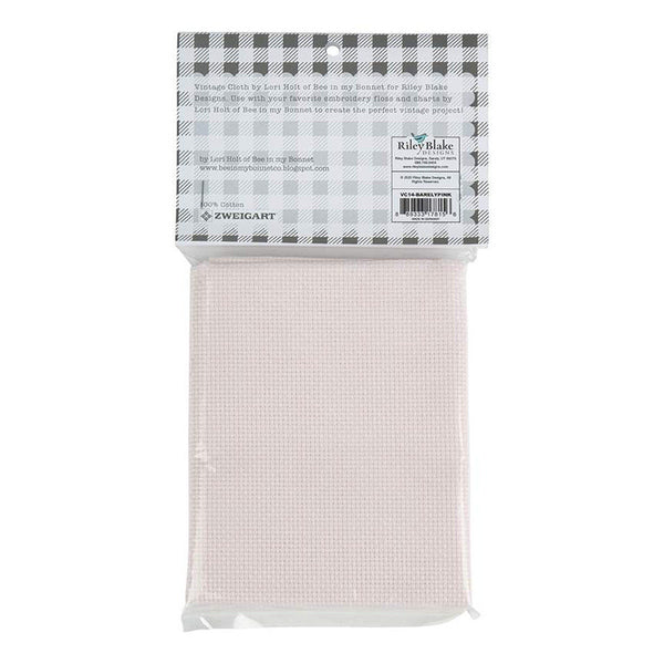SALE Lori Holt Vintage Cloth 14-Count VC14 Aida Barely Pink - Riley Blake Designs - 18" x 21" Cotton - Counted Cross Stitch