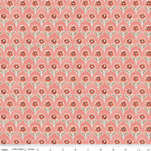 SALE Countryside Blossom C14534 Coral by Riley Blake Designs - Floral Flowers - Quilting Cotton Fabric