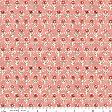 SALE Countryside Blossom C14534 Coral by Riley Blake Designs - Floral Flowers - Quilting Cotton Fabric