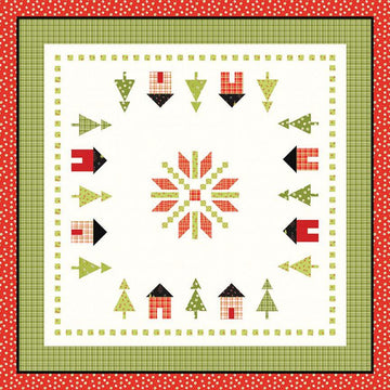 DEAL On the Square Quilt PATTERN P157 - Sandy Gervais - Riley Blake Designs - INSTRUCTIONS Only - Pieced Houses Trees Snowflake