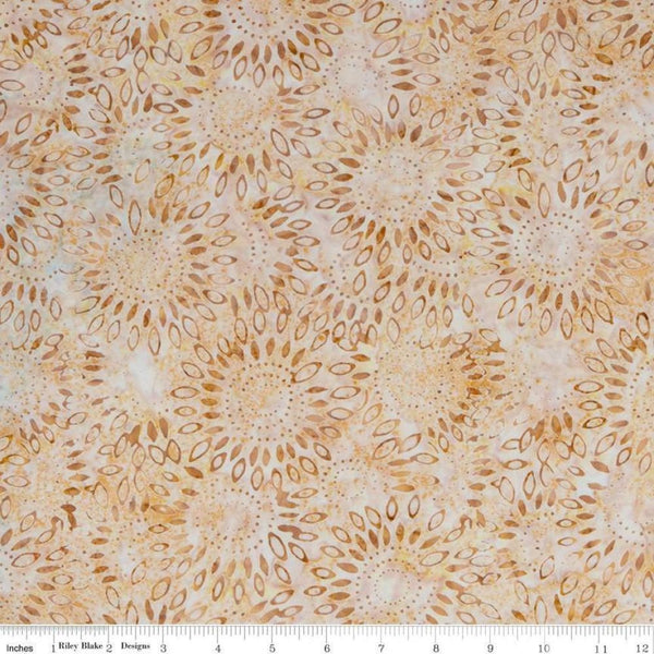 SALE Batiks Expressions BTHH1051 Straw - Riley Blake Designs - Hand-Dyed Tjaps Print - Quilting Cotton Fabric