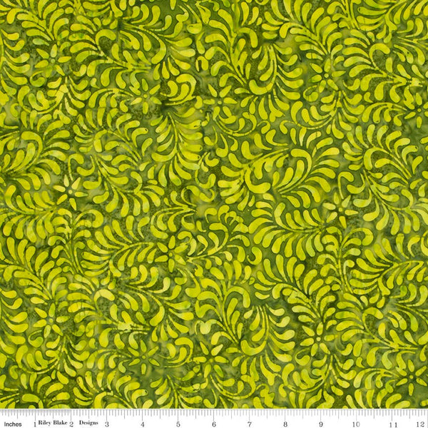 SALE Batiks Expressions BTHH1167 Fern - Riley Blake Designs - Hand-Dyed Tjaps Print - Quilting Cotton Fabric