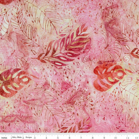 Batiks Expressions BTPT1107 Candy Pink - Riley Blake Designs - Hand-Dyed Tjaps Print - Quilting Cotton Fabric