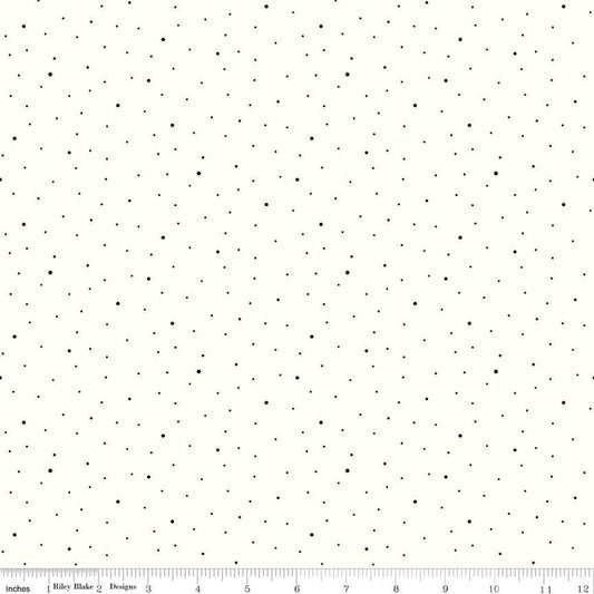 3-Yard Cut - SALE Dapple Dot on White WIDEBACK WB645 Black - Riley Blake Designs - 108" Pin Dots  - Quilting Cotton Fabric