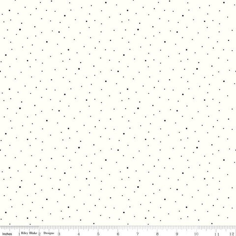 3 Yard Cut - SALE Dapple Dot on White WIDE BACK WB645 Black - Riley Blake Designs - 107/108" Wide Pin Dots  - Quilting Cotton Fabric