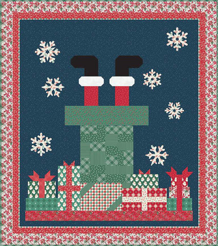 SALE Down the Chimney Quilt PATTERN P177 by Jennifer Long - Riley Blake Designs - INSTRUCTIONS Only - Christmas Santa Presents