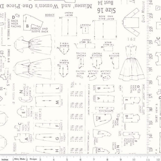 3-Yard Cut - DEAL Bee Backings Pattern WIDEBACK WB6421 Gray - Riley Blake - 108" Flowers - Lori Holt - Quilting Cotton Fabric