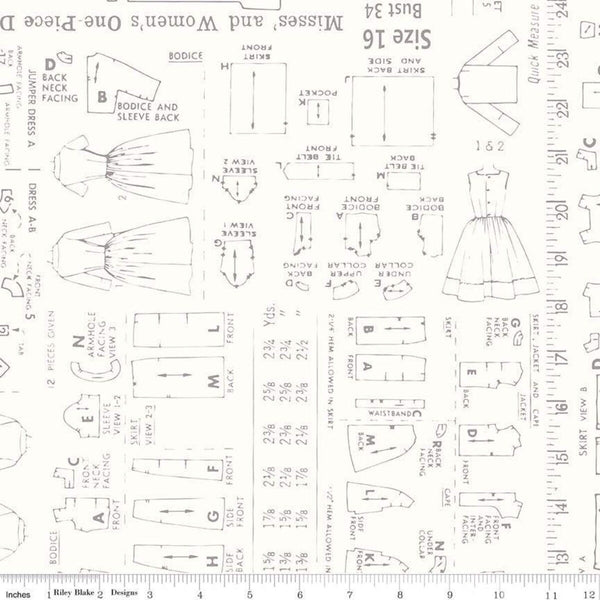 3 yard Cut - SALE Bee Backings Pattern WIDE BACK WB6421 Gray - Riley Blake - 107/108" Wide Flowers - Lori Holt - Quilting Cotton Fabric