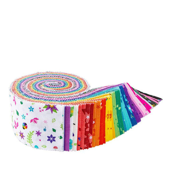 Bloom 2.5 Inch Rolie Polie Jelly Roll 40 pieces - Riley Blake Designs - Precut Pre cut Bundle - Floral - Quilting Cotton Fabric