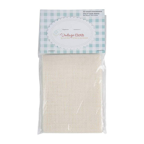 SALE Lori Holt Vintage Cloth 10-Count VC18 Tula Buttermilk  - Riley Blake Designs - 17" x 17" Rayon/Cotton Blend - Counted Cross Stitch