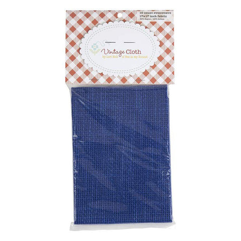 SALE Lori Holt Vintage Cloth 10-Count VC18 Tula American Blue - Riley Blake Designs - 17" x 17" Rayon/Cotton Blend - Counted Cross Stitch