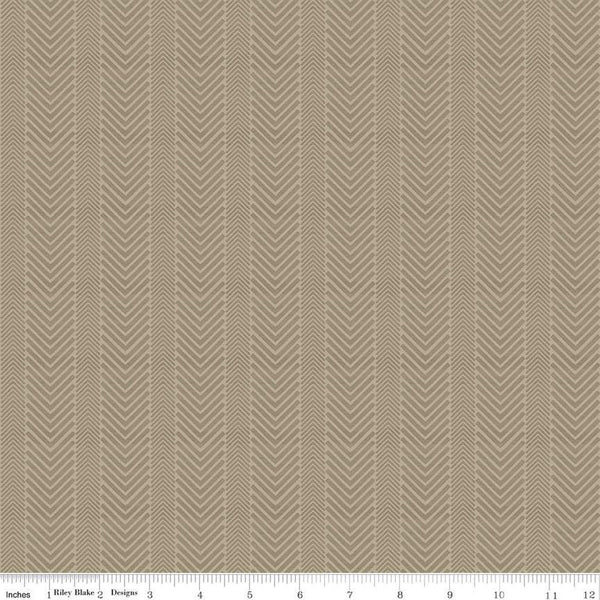 Tan, beach quilting cotton fabric. Riley Blake Designs Wake at the Lake tone on tone herringbone fabric. 
Cute Little Fabric Shop