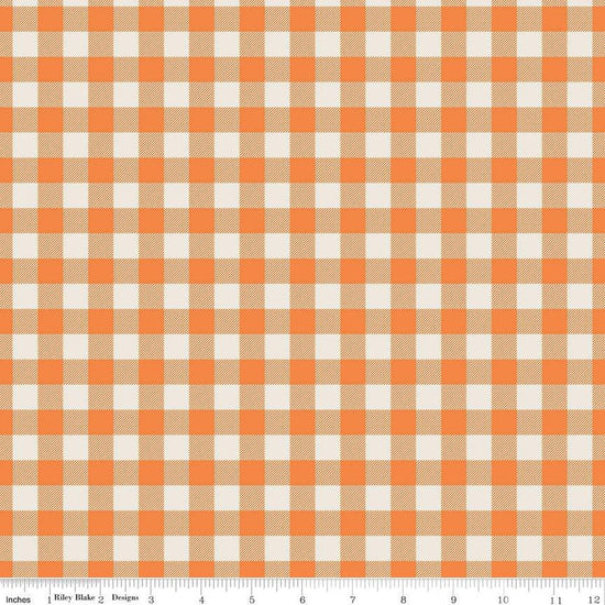 Image of orange, pumpkin colored 1/2 inch gingham stripe from the Riley Blake Pumpkin Spice collection.
Cute Little Fabric Shop