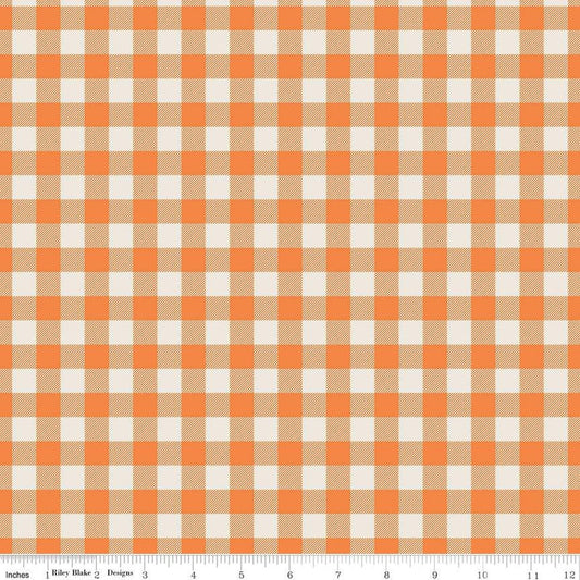 Image of orange, pumpkin colored 1/2 inch gingham stripe from the Riley Blake Pumpkin Spice collection.
Cute Little Fabric Shop