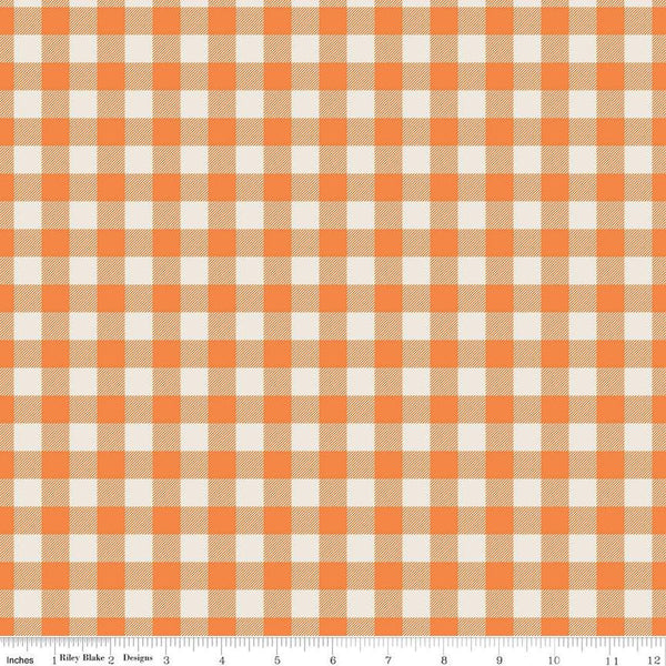 Image of orange, pumpkin colored 1/2 inch gingham stripe from the Riley Blake Pumpkin Spice collection.
Cute Little Fabric Shop