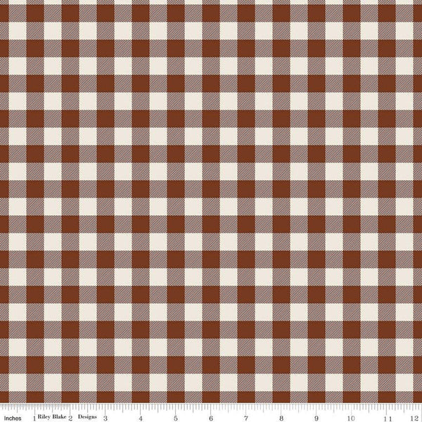 Image of brown colored 1/2 inch gingham stripe from the Riley Blake Pumpkin Spice collection.
Cute Little Fabric Shop