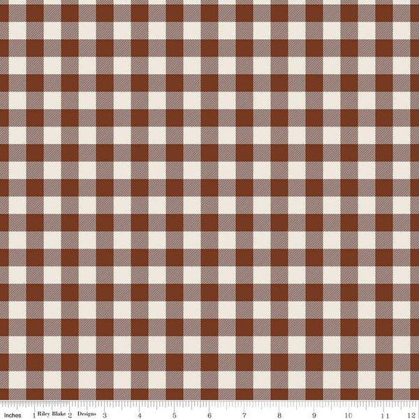 Image of brown colored 1/2 inch gingham stripe from the Riley Blake Pumpkin Spice collection.
Cute Little Fabric Shop