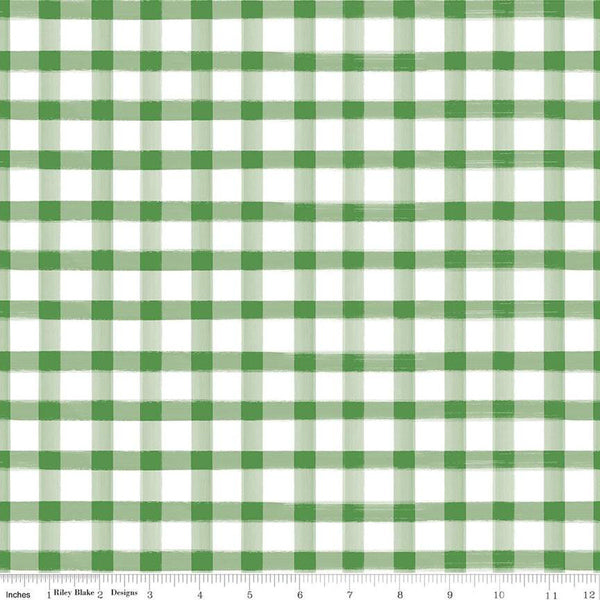 Image of Monthly Placemats 2 Gingham Green from Riley Blake Designs. Features an green printed gingham pattern. 
Cute Little Fabric Shop