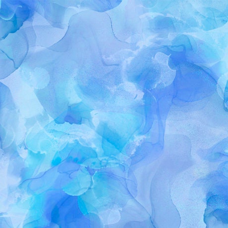 3 Yard Cut - Aura Watercolor Blender WIDE Back 30199 Blue - QT Fabrics - 107/108" Wide - Quilting Cotton Fabric