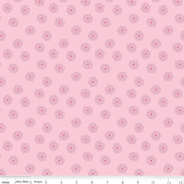 SALE Bee Basics Blossom C6404 Pink by Riley Blake Designs - Floral Flowers - Lori Holt - Quilting Cotton Fabric