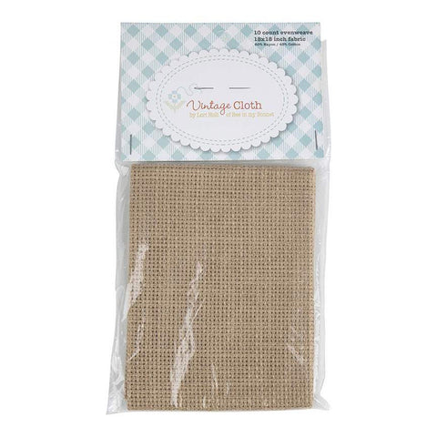 SALE Lori Holt Vintage Cloth 10-Count VC18 Tula Oatmeal  - Riley Blake Designs - 18" x 18" Rayon/Cotton Blend - Counted Cross Stitch